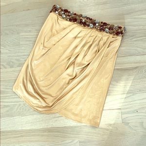 Cache Gold & Stone Tube Top Size S